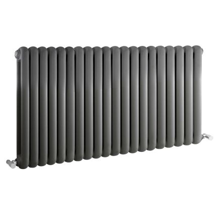 Milano Urban - Anthracite Horizontal Double Column Radiator 635mm x 1223mm