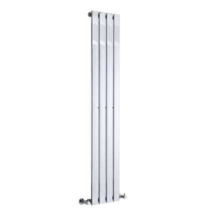 Milano Alpha - Chrome Vertical Flat Panel Designer Radiator 1600mm x 300mm (Single Panel)