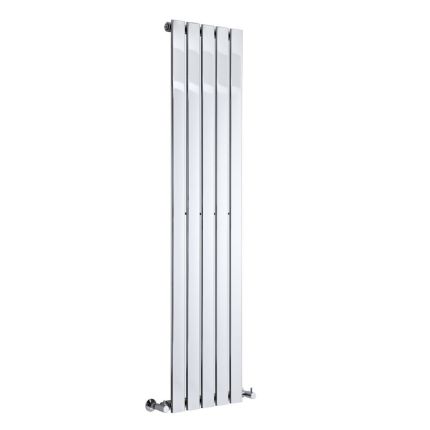 Milano Alpha - Chrome Vertical Flat Panel Designer Radiator 1600mm x 375mm (Single Panel)