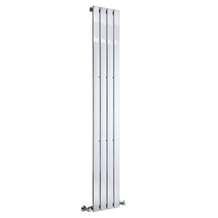 Milano Alpha - Chrome Vertical Flat Panel Designer Radiator 1800mm x 300mm (Single Panel)