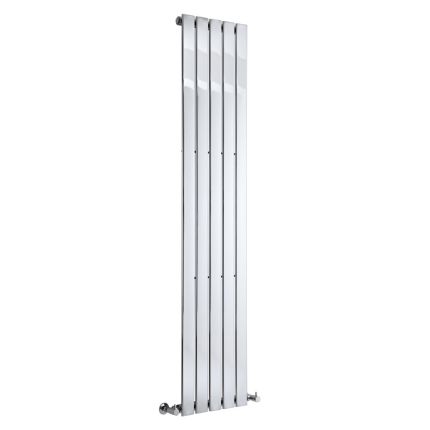 Milano Alpha - Chrome Vertical Flat Panel Designer Radiator 1800mm x 375mm (Single Panel)