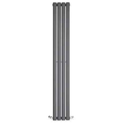 Milano Aruba - Anthracite Space-Saving Vertical Designer Radiator 1400mm x 236mm (Double Panel)
