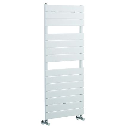 Milano Lustro - Designer White Flat Panel Heated Towel Rail 1213mm x 500mm
