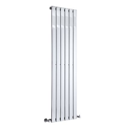 Milano Alpha - Chrome Vertical Flat Panel Designer Radiator 1600mm x 450mm (Single Panel)