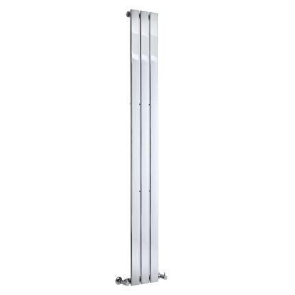 Milano Alpha - Chrome Vertical Flat Panel Designer Radiator 1800mm x 225mm (Single Panel)