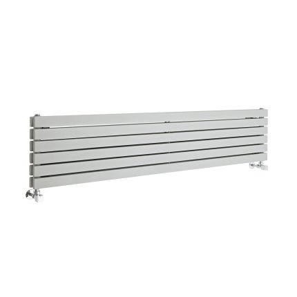 Milano Capri - Silver Flat Horizontal Designer Radiator 354mm x 1600mm (Double Panel)