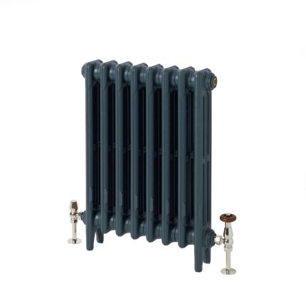 Milano Mercury - 3 Column Cast Iron Radiator - 560mm Tall - Farrow & Ball Hague Blue - Multiple Sizes Available