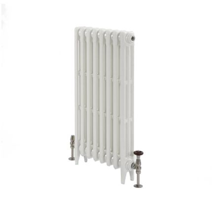 Milano Mercury - 3 Column Cast Iron Radiator - 560mm Tall - Porcelain White - Multiple Sizes Available