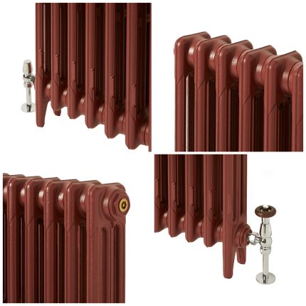 Milano Mercury - Cast Iron Radiator - 3 Column - 560mm Tall - Farrow & Ball Eating Room Red