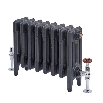 Milano Mercury - 4 Column Cast Iron Radiator - 560mm Tall - Slate Black - Multiple Sizes Available