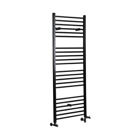 Milano Nero - Matt Black Dual Fuel Straight Heated Towel Rail 1600mm x 400mm