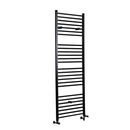 Milano Nero - Matt Black Dual Fuel Straight Heated Towel Rail 1800mm x 400mm