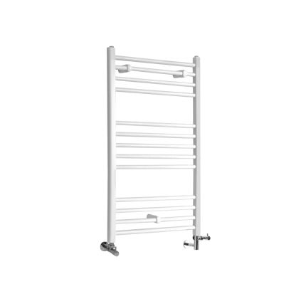 Milano Ive - White Dual Fuel Straight Heated Towel Rail 1000mm x 500mm
