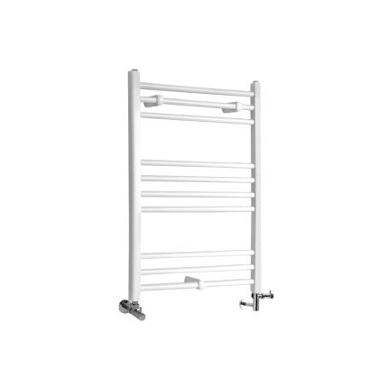 Milano Ive - White Dual Fuel Straight Heated Towel Rail 800mm x 600mm