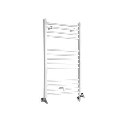 Milano Ive - White Dual Fuel Straight Heated Towel Rail 1000mm x 600mm