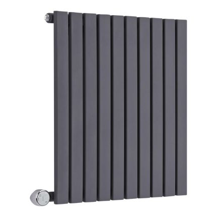 Milano Capri Electric - Anthracite Horizontal Designer Radiator - 635mm x 590mm (Single Panel) - with Bluetooth Thermostatic Heating Element