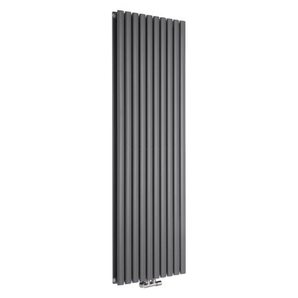 Milano Aruba Flow - Anthracite Vertical Middle Connection Designer Radiator (Double Panel) - Choice of Size