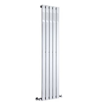 Milano Alpha - Chrome Flat Panel Vertical Designer Radiator - (Single Panel) - Choice of Size