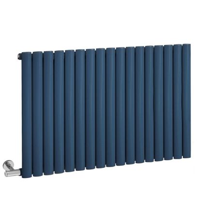 Milano x ECOSO Aruba Electric - Deep Sea Blue Horizontal Designer Radiator - 635mm Tall - Choice of Size, Thermostat and Cable Cover