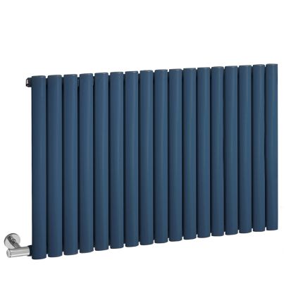 Milano Aruba Electric - Deep Sea Blue Horizontal Designer Radiator - 635mm Tall - Choice of Size, Thermostat and Cable Cover