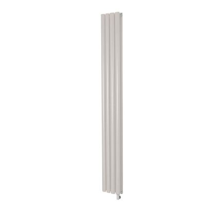 Milano x ECOSO Aruba Electric - Pearl White Vertical Designer Radiator - Choice of Size, Thermostat and Cable Cover