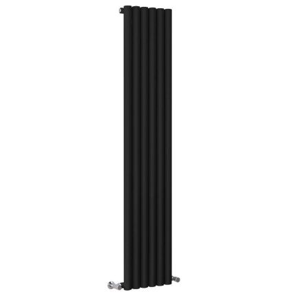 Milano Java - Black Vertical Round Tube Designer Radiator 1600mm x 354mm (Single Panel)