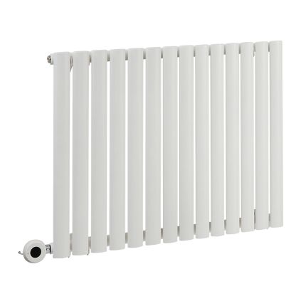 Milano x ECOSO Aruba Electric - White Horizontal Designer Radiator - 635mm x 826mm (Single Panel) - with Wi-Fi Thermostatic Heating Element
