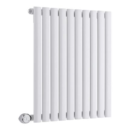 Milano x ECOSO Aruba - Electric White Horizontal Designer Radiator - 635mm x 590mm (Single Panel) - with Wi-FI Thermostatic Heating Element