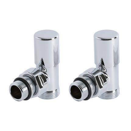Milano - Chrome Manual Angled Euro Cone Valve With Euro Cone Adaptor - Copper 15mm