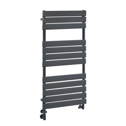 Milano Lustro Dual Fuel - Designer Anthracite Flat Panel Heated Towel Rail - 1200mm x 600mm
