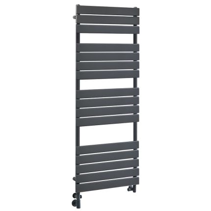 Milano Lustro Dual Fuel - Designer Anthracite Flat Panel Heated Towel Rail - 1500mm x 600mm