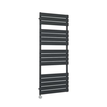 Milano x ECOSO Lustro - Electric Anthracite Flat Panel Designer Heated Towel Rail - 1500mm x 600mm