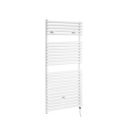 Milano Arno Electric - White Bar on Bar Heated Towel Rail 1190mm x 450mm