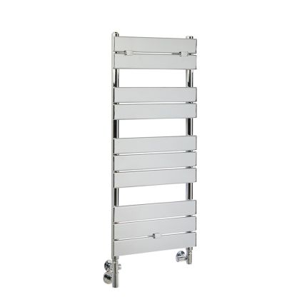Milano Lustro Dual Fuel - Designer Chrome Flat Panel Heated Towel Rail - 1000mm x 450mm