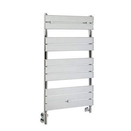 Milano Lustro Dual Fuel - Designer Chrome Flat Panel Heated Towel Rail - 1000mm x 600mm