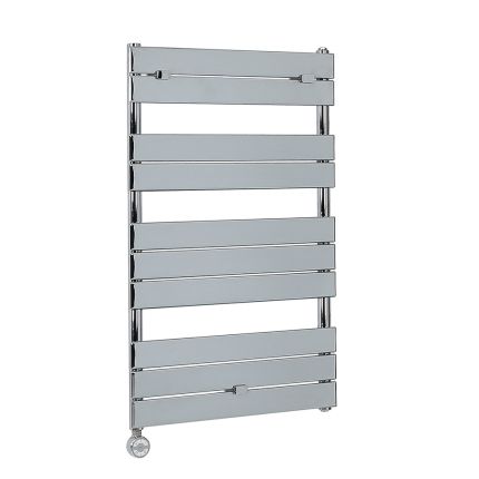 Milano x ECOSO Electric Lustro - Designer Chrome Flat Panel Heated Towel Rail - 1000mm x 600mm - with Thermostatic Wi-Fi Heating Element