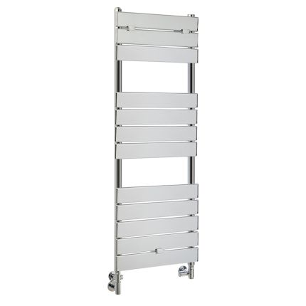 Milano Lustro Dual Fuel - Designer Chrome Flat Panel Heated Towel Rail - 1213mm x 450mm