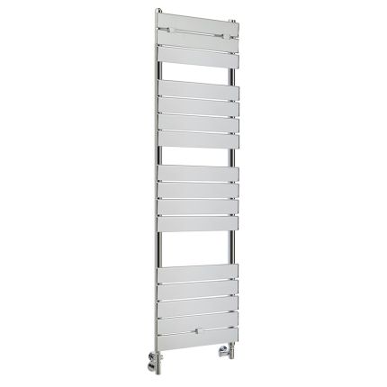 Milano Lustro Dual Fuel - Designer Chrome Flat Panel Heated Towel Rail - 1512mm x 450mm