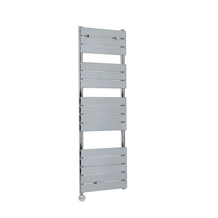 Milano x ECOSO Electric Lustro - Designer Chrome Flat Panel Heated Towel Rail - 1512mm x 450mm  - with Thermostatic Wi-Fi Heating Element