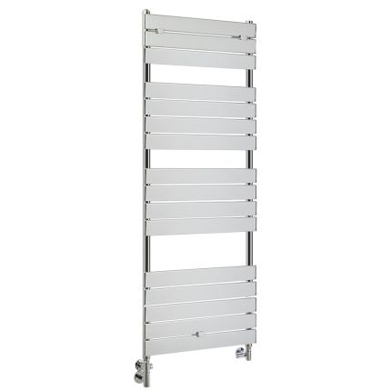 Milano Lustro Dual Fuel - Designer Chrome Flat Panel Heated Towel Rail - 1512mm x 600mm