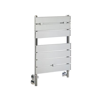 Milano Lustro Dual Fuel - Designer Chrome Flat Panel Heated Towel Rail - 620mm x 450mm
