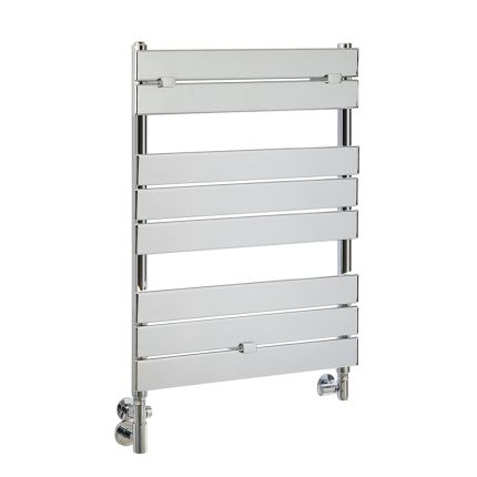 Milano Lustro Dual Fuel - Designer Chrome Flat Panel Heated Towel Rail - 840mm x 600mm