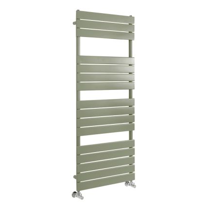 Milano Lustro - Designer Sage Leaf Green Flat Panel Heated Towel Rail - Choice of Size