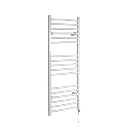 Milano Ive Electric - Curved White Heated Towel Rail 1200mm x 500mm