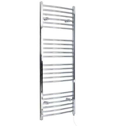 Milano Kent Electric - Curved Chrome Heated Towel Rail 1600mm x 500mm