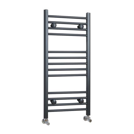 Milano Ive - Carbon Grey Straight Heated Towel Rail - Choice of Size