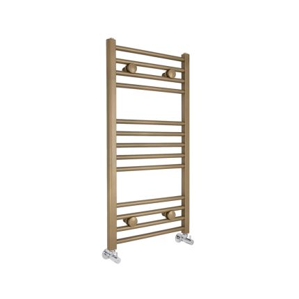 Milano Ive - Natural Brass Straight Heated Towel Rail - Choice of Size