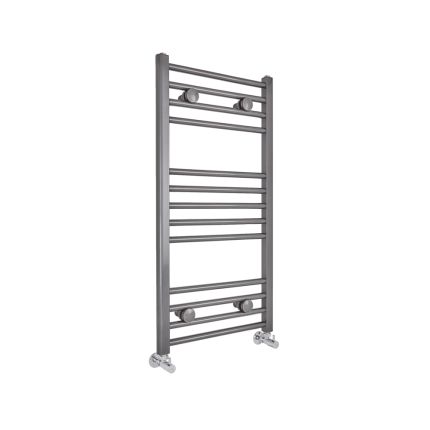 Milano Ive - Pewter Straight Heated Towel Rail - Choice of Size