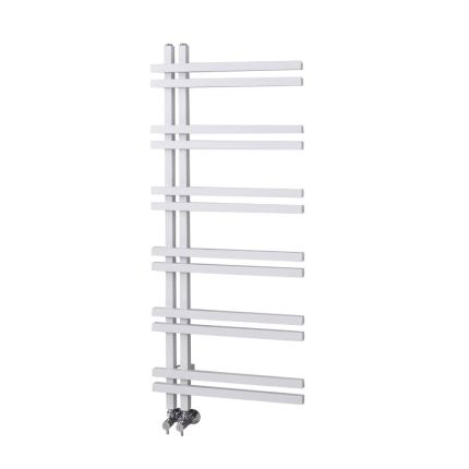Milano Pars - White Aluminium Designer Heated Towel Rail 1200mm x 500mm