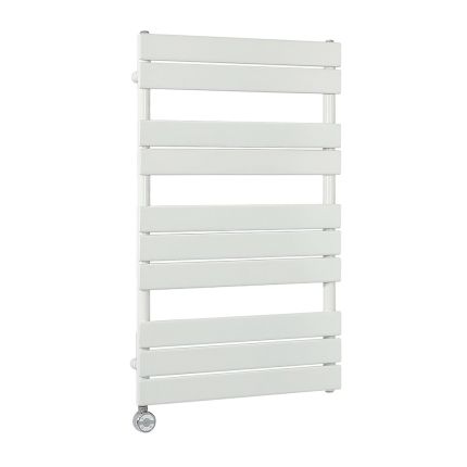 Milano x ECOSO Lustro Electric - Designer White Flat Panel Heated Towel Rail - 975mm x 600mm  - with Thermostatic Wi-Fi Heating Element